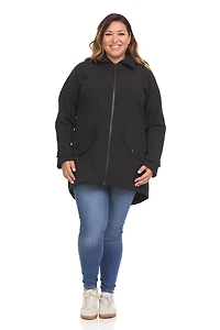 Swiss Tech Womens Plus Size Stretch Softshell Hooded Jacket
