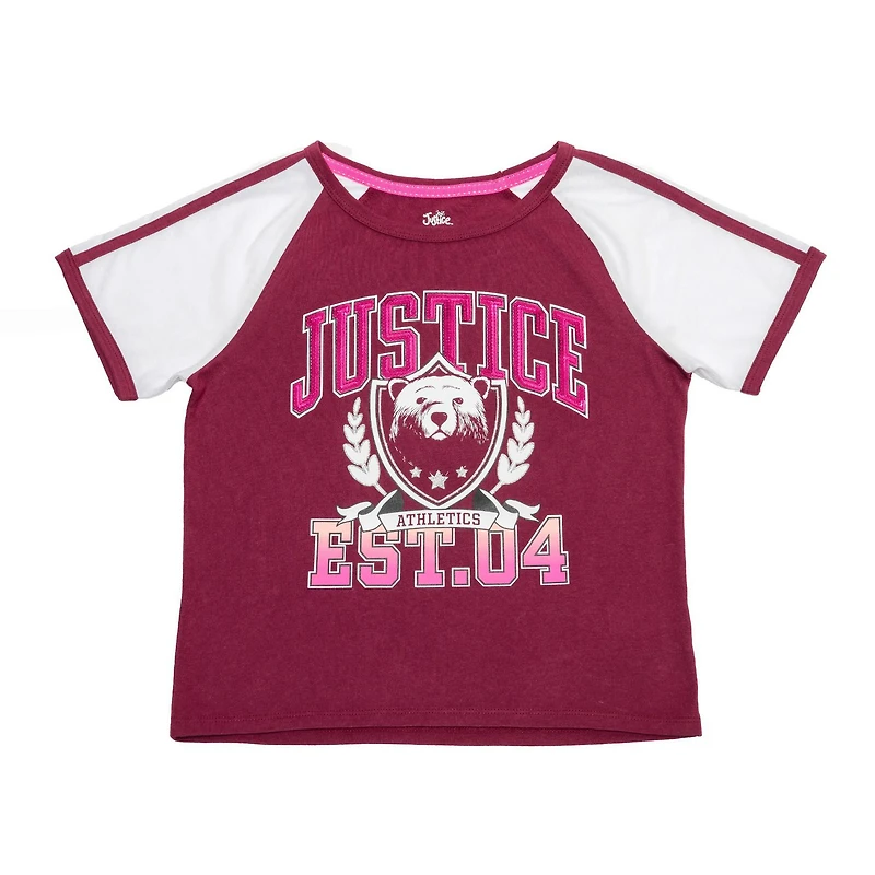 Justice Girls EST.04 Bear Short Sleeve T-Shirt