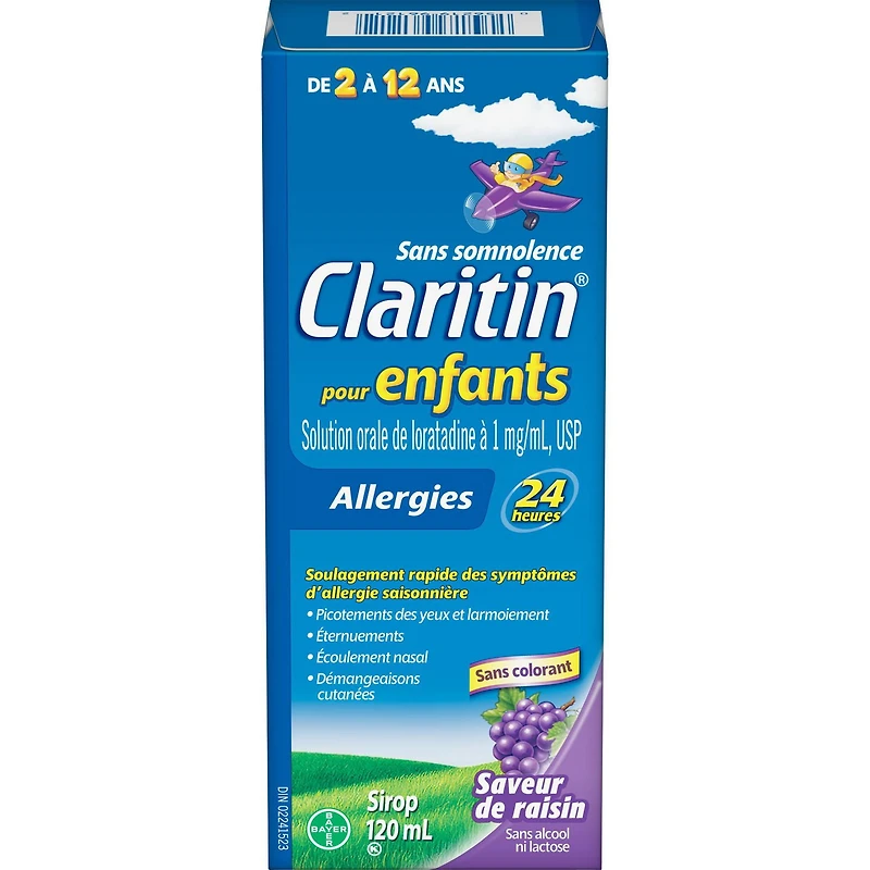 Claritin Kids Syrup Allergy Medicine - 24 Hour Non-Drowsy Kids Allergy Medication, Antihistamines For Kids, Fast Allergy Relief Of Itchy Watery Eyes, Sneezing, Runny Nose, Itchy Skin and Hives, 120 mL