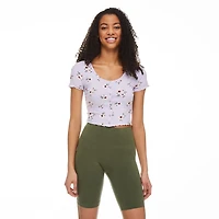 No Boundaries Women's Snap Rib Tee