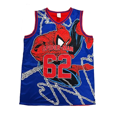 Marvel Mens 90's Spider-Man Reversible Basketball Jersey