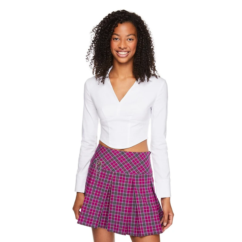 Camisole écourtée avec col chemisier fendu No Boundaries pour femmes