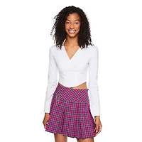 Camisole écourtée avec col chemisier fendu No Boundaries pour femmes