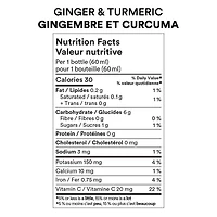 Shot biologique au gingembre et au curcuma DOSE 60 mL
