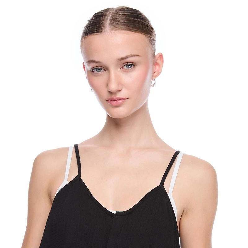 No Boundaries Women's Crinkled Romper Cover-Up