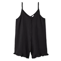 No Boundaries Women's Crinkled Romper Cover-Up