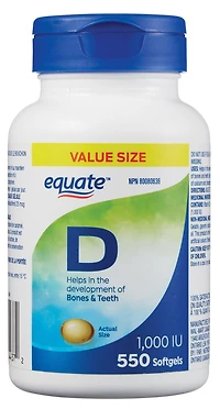 Equate Vitamine D 1000IU 550's