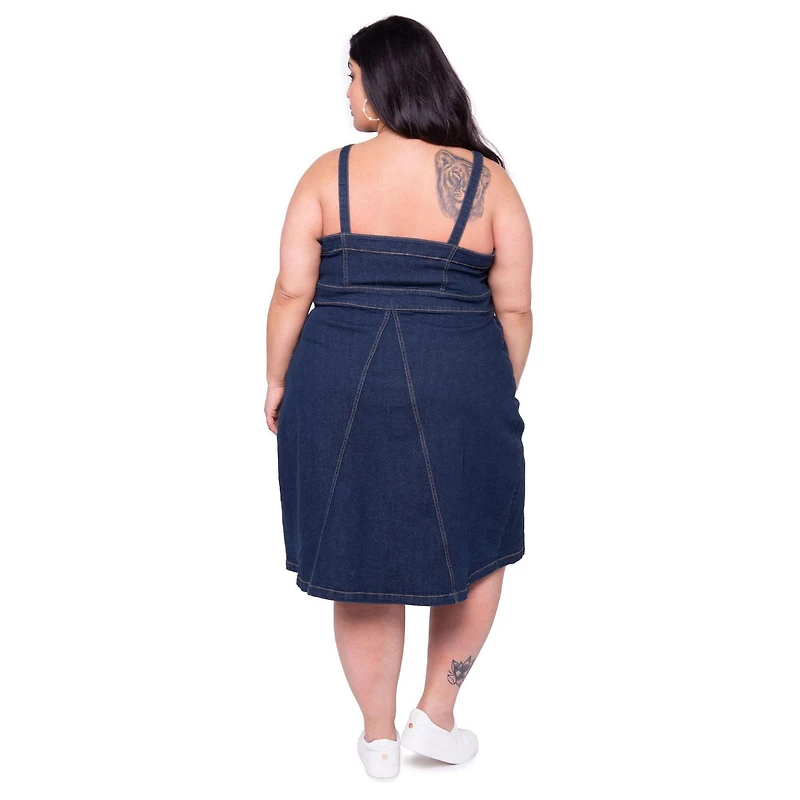 WeInfluence Femme Plus Robe Boutonnee En Denim
