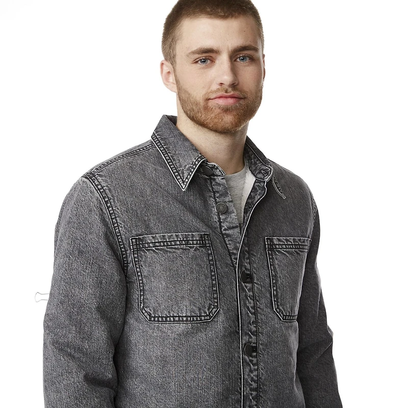 VESTE-CHEMISE EN DENIM DOUBLÉE DE SHERPA IJEANS POUR HOMMES