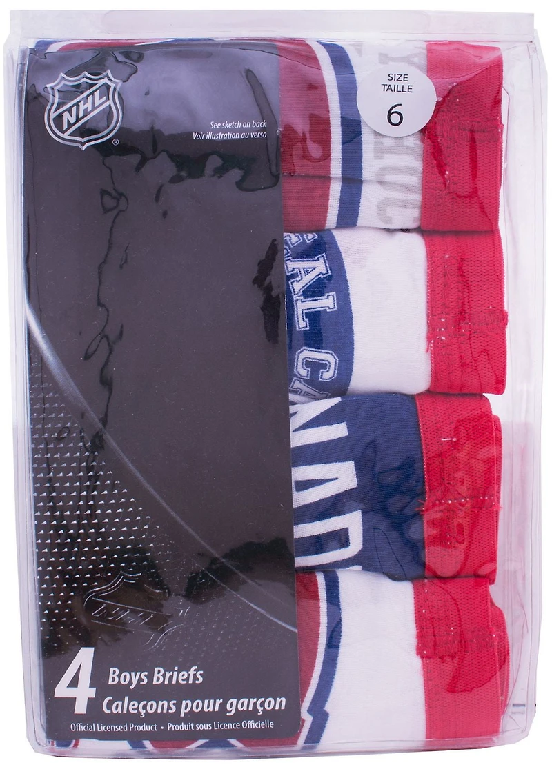 NHL Boys Montreal Four Pack Underwear