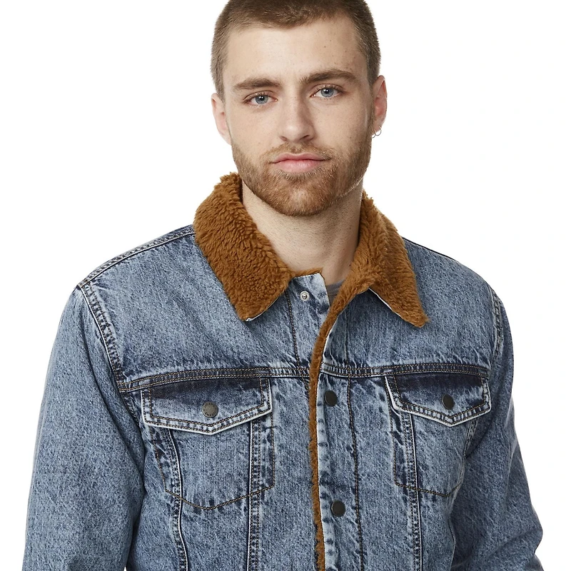 IJEANS MENS SHERPA LINED DENIM JACKET