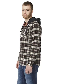 IJEANS MENS FULL ZIP HOODED FLANNEL