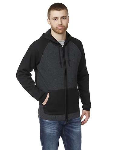 IJEANS MENS CONTRAST FULL ZIP FLEECE