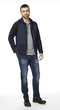 IJEANS MENS CONTRAST FULL ZIP FLEECE