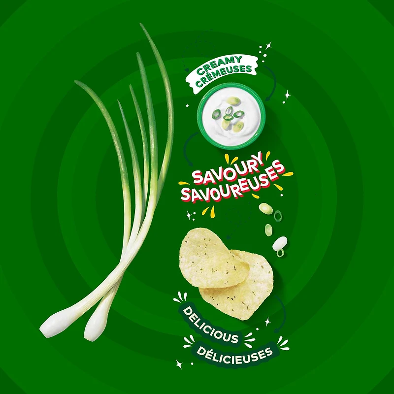 Lay's Croustilles assaisonnées Saveur Crème sure et oignon 66g