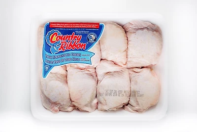 Country Ribbon Fresh Bone In Chicken Thigh, Value Pack, 0.89 - 1.37 KG