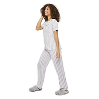 Pyjama 2 pièces avec haut à col cranté George pour femmes