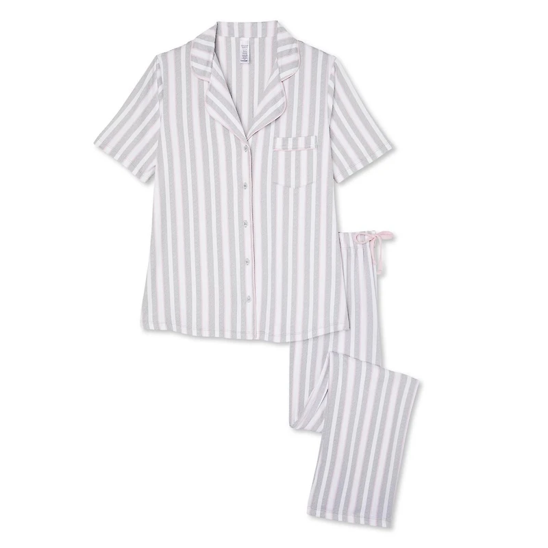 Pyjama 2 pièces avec haut à col cranté George pour femmes