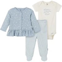 Gerber Childrenswear - Onesie + Shirt Pant Set, 3 Piece Set