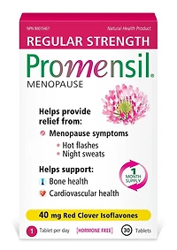 PromensilMD Comprimé soulagement des symptomes de la ménopause, 40 mg, paq. de 30 30 comprimés. Pour bouffées de chaleur, santé des os et du coeur.