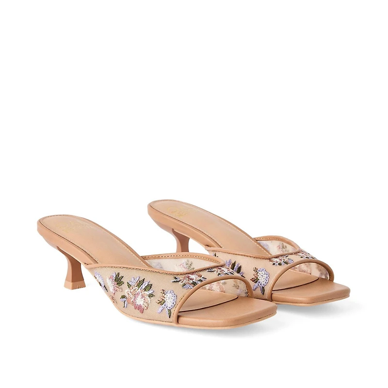 Madden NYC Women's Embroidered Strap Heels