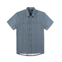 Dark Black Men's 4 Way Stretch s/s button down shirt