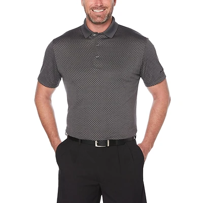 Ben Hogan Performance Men's Birdseye Argyle Jacquard short Sleeve Polo Shirt