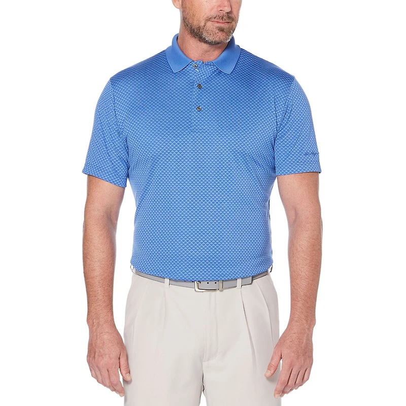 Ben Hogan Performance - Polo à manches courtes en jacquard à motif losanges Birdseye pour homme