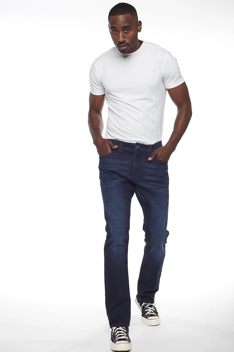 Jeaniologie ™ Jean coupe droite 5 poches pour homme | Délavé foncé 28 -38