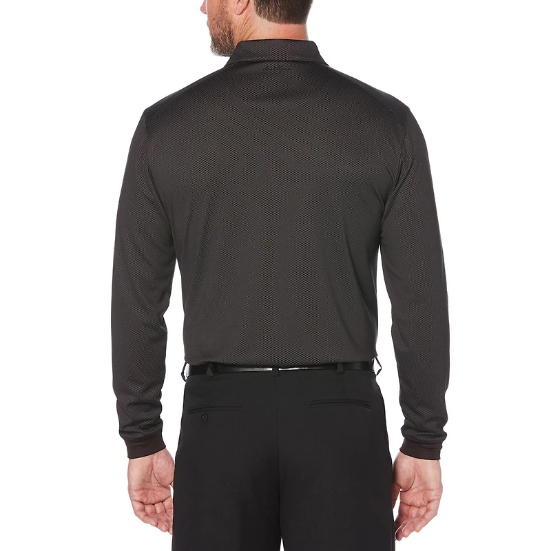 Ben Hogan Performance Men's Birdseye Knit Long Sleeve Polo Shirt