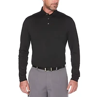 Ben Hogan Performance Men's Solid Ventilated Long Sleeve Polo Shirt