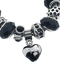 Quintessential Bracelet à breloques murano pour femmes en acier inoxydable