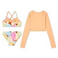 Maillot de bain 3 pièces avec haut anti-UV et bikini George pour filles