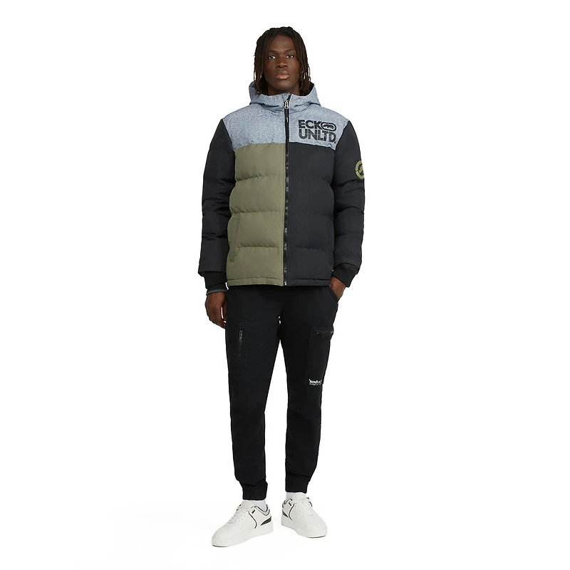 Ecko Unltd Men's Color Block Puffer Jacket