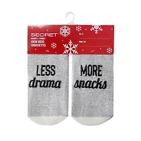 SECRET Ladies Stripe-Crew Socks with Words 1 Pair