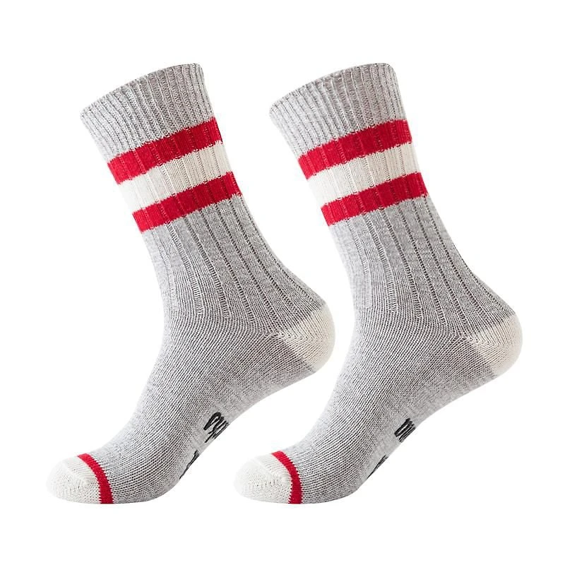 SECRET Ladies Stripe-Crew Socks with Words 1 Pair