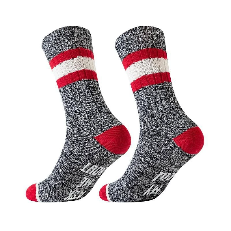 SECRET Ladies Stripe-Crew Socks with Words 1 Pair