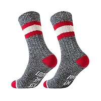 SECRET Ladies Stripe-Crew Socks with Words 1 Pair