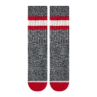 SECRET Ladies Stripe-Crew Socks with Words 1 Pair