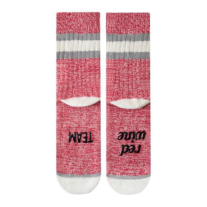 SECRET Ladies Stripe-Crew Socks with Words 1 Pair