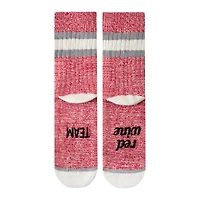 SECRET Ladies Stripe-Crew Socks with Words 1 Pair