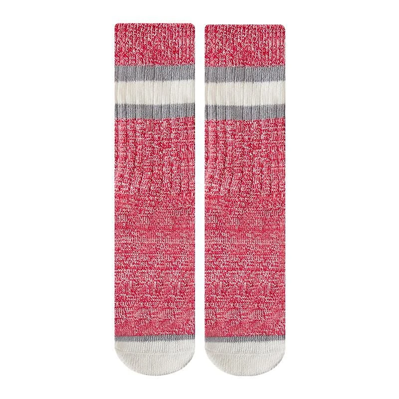 SECRET Ladies Stripe-Crew Socks with Words 1 Pair