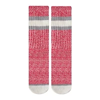 SECRET Ladies Stripe-Crew Socks with Words 1 Pair