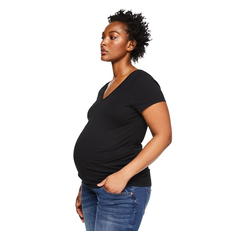 Paisley Sky Maternity Short Sleeve V-Neck Tee