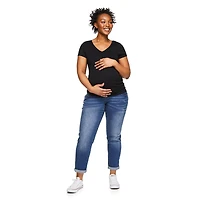 Paisley Sky Maternity Short Sleeve V-Neck Tee