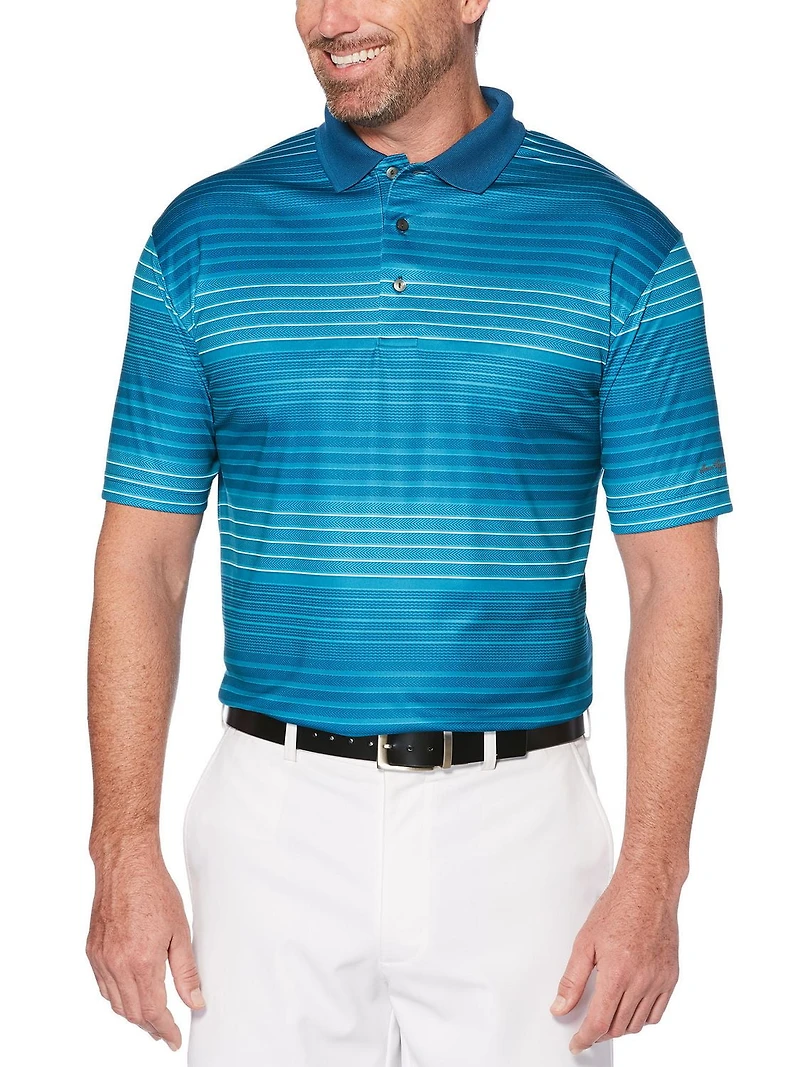Ben Hogan Performance - Polo hybride à manches courtes en jacquard à rayures pour hommes