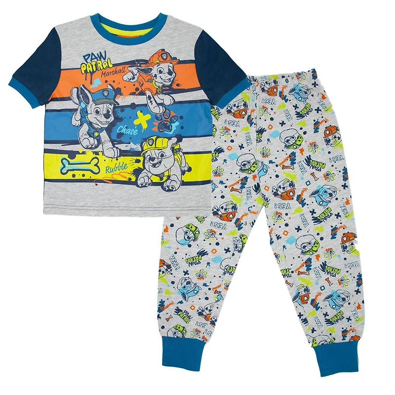 Paw Patrol Toddler Boy's Short Sleeve Top and Pant Pyjamas 2 Piece Set