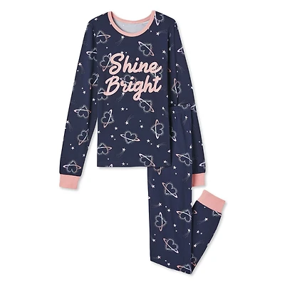 George Girls' Graphic Print Pajamas 2-Piece Set