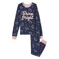 George Girls' Graphic Print Pajamas 2-Piece Set