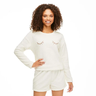 George Women's Teddy Knit Pajamas 2-Piece Set